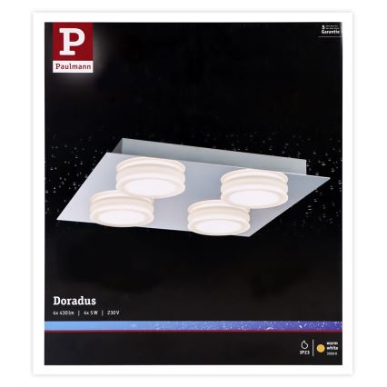 Paulmann 70875 - Plafoniera da bagno 4xLED/5W IP23 DORADUS 230V