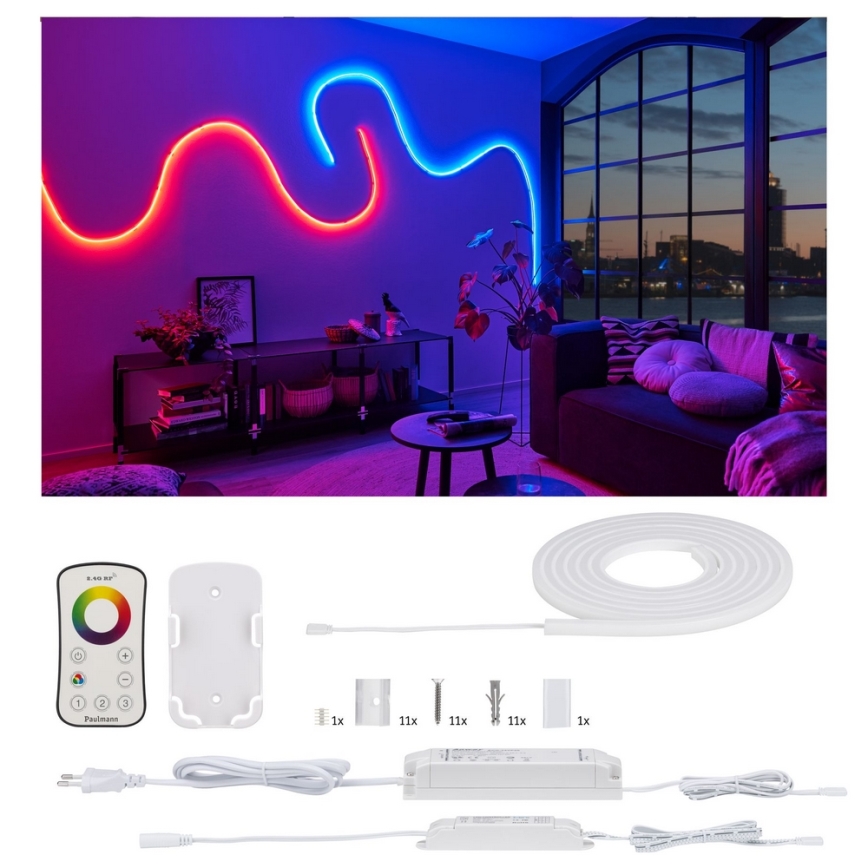 Paulmann 70966 - LED-RGB/27W IP67 Striscia dimmerabile da esterno FLOW 3m 230/24V