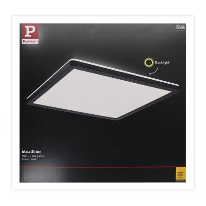 Paulmann 71001 - LED/16W Pannello fisso ATRIA 230V 3000K 29,3x29,3 cm nero