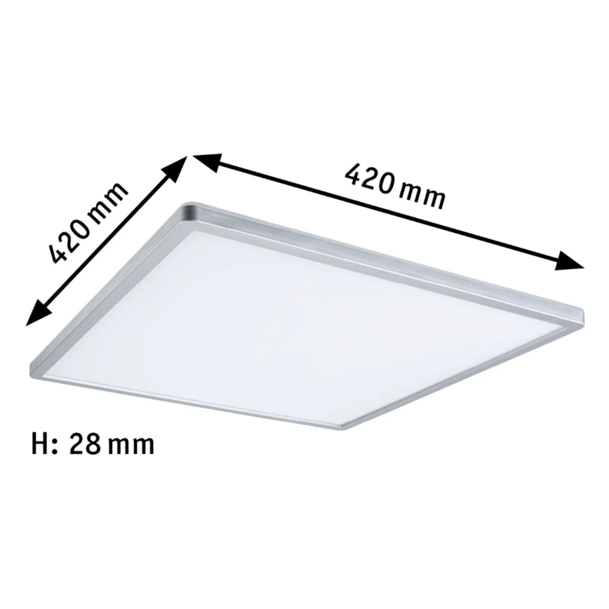 Paulmann 71009 - Pannello LED dimmerabile ATRIA 22W 230V 4000K 42x42 cm cromo opaco