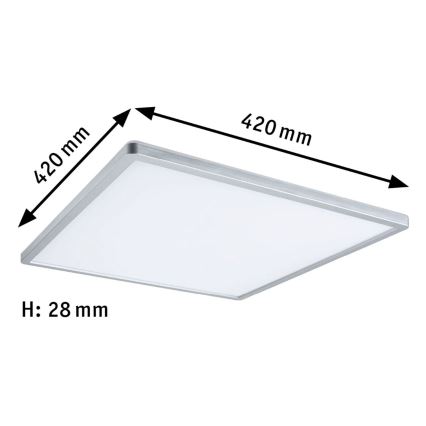 Paulmann 71009 - Pannello LED dimmerabile ATRIA 22W 230V 4000K 42x42 cm cromo opaco
