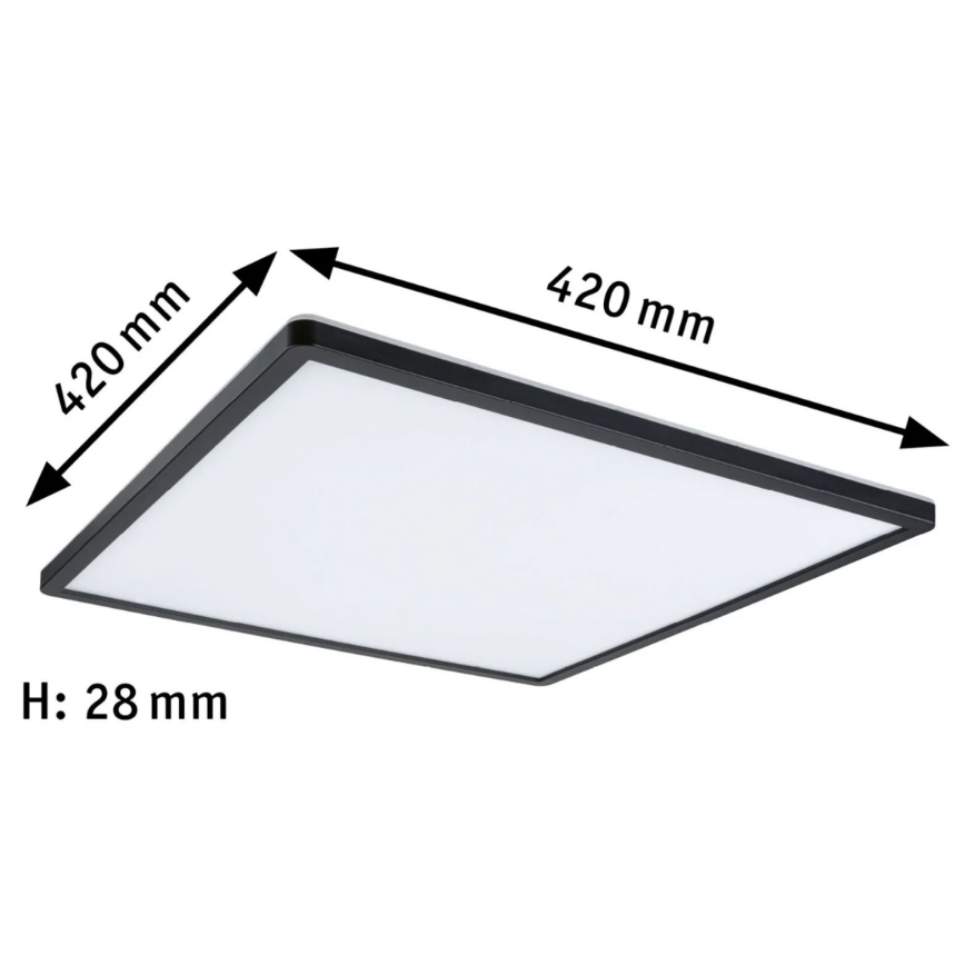 Paulmann 71016 - Pannello LED dimmerabile ATRIA 22W 230V 4000K 42x42 cm nero