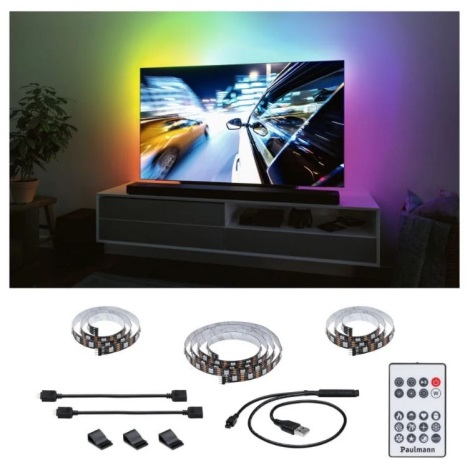 Paulmann 78880 - LED/3,5W RGB Striscia dimmerabile per TV 2m ZOLL 5V + +TC