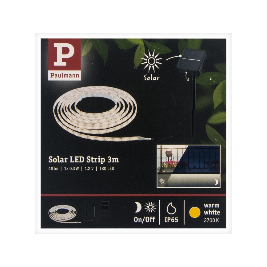 Paulmann 78896 - LED/0,3W IP44 Striscia solare 3m 1,2V 1000 mAh
