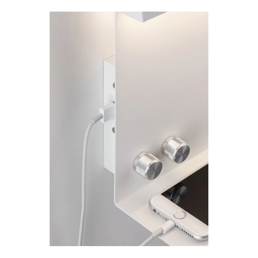 Paulmann 78919 - LED/4,5W Lampada dimmerabile con mensola e USB + LED/1,6W 230V