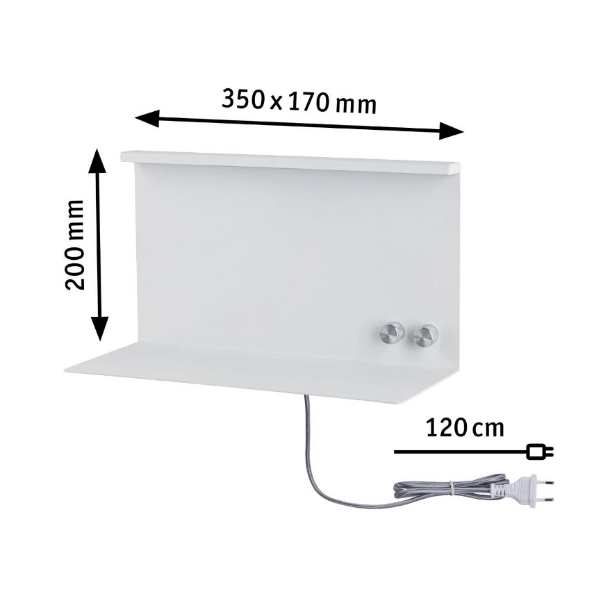 Paulmann 78919 - LED/4,5W Lampada dimmerabile con mensola e USB + LED/1,6W 230V