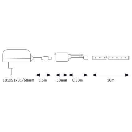 Paulmann 78978 - Striscia LED RGB/20W dimmerabile SIMPLED 5m 230V + TC