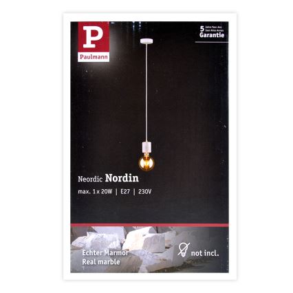 Paulmann 79604 - Lampadario a sospensione con filo NORDIN 1xE27/20W/230V