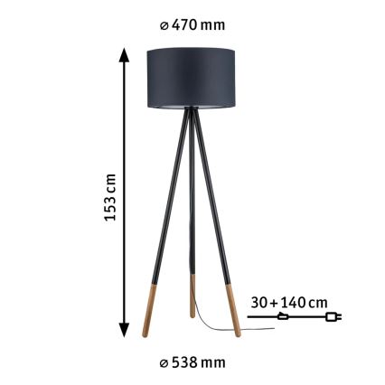 Paulmann 79633 - 1xE27/20W Lampada con piedistallo RURIK 230V