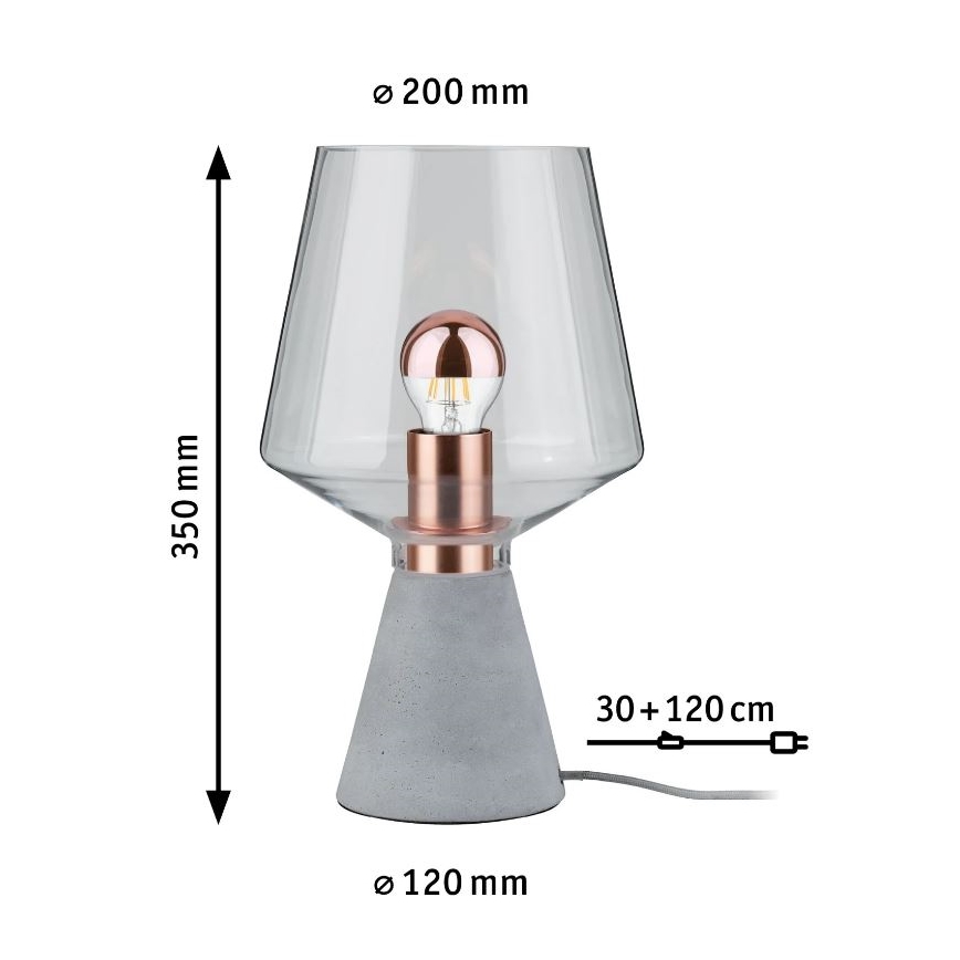 Paulmann 79665 - 1xE27/20W Lampada da tavolo NEORDIC YORIK 230V