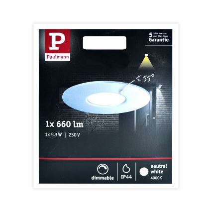 Paulmann 79669 - LED/6,8W IP44 Lampada da bagno da incasso HOUSE 230V