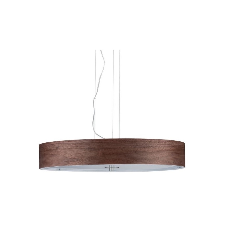 Paulmann 79686 - 3xE27/20W Lampadario a sospensione con filo NEORDIC LISKA 230V noce