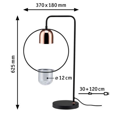 Paulmann 79746 - 1xGU10/20W Lampada da tavolo FANJA 230V fumé