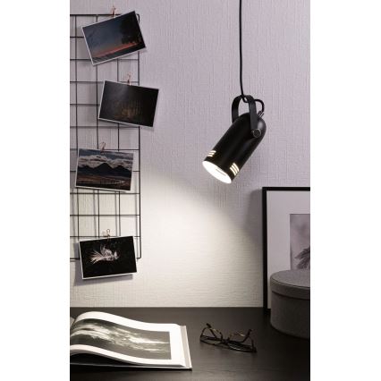 Paulmann 79766 - 1xE27/15W Lampada a sospensione su cavo LAVEA 230V nero