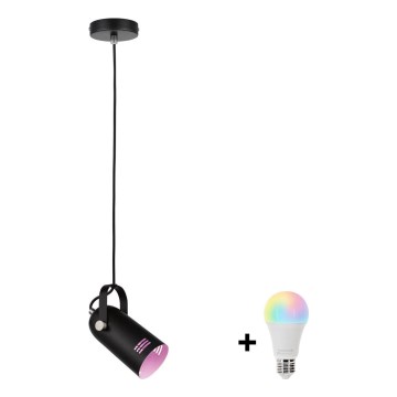 Paulmann 79766 - LED RGBW 1xE27/9W Lampada a sospensione con cavo LAVEA 230V nero