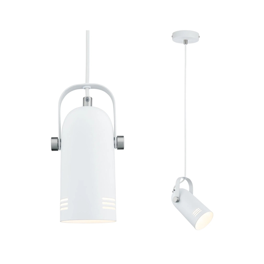 Paulmann 79767 - 1xE27/15W Lampadario a sospensione con cavo LAVEA 230V bianco