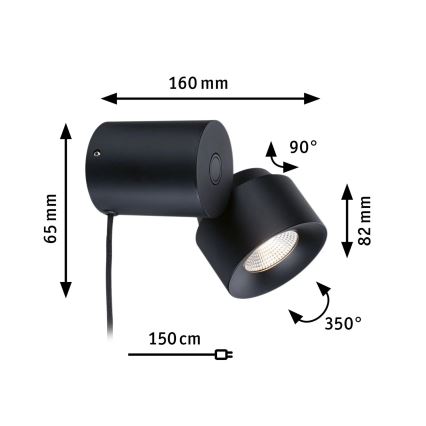 Paulmann 79776 - LED/3W Applique dimmerabile 2in1 PURIC PANE 230V