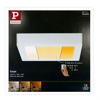 Paulmann 79796 - Plafoniera LED/13W CARPO 230V 2300-3000K