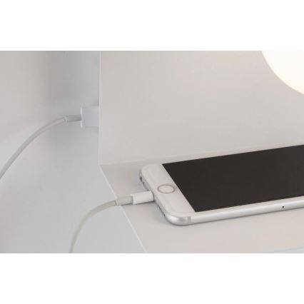 Paulmann 79812 - 1xE27/40W Lampada da parete con mensola e porta USB CALVANI 230V bianca