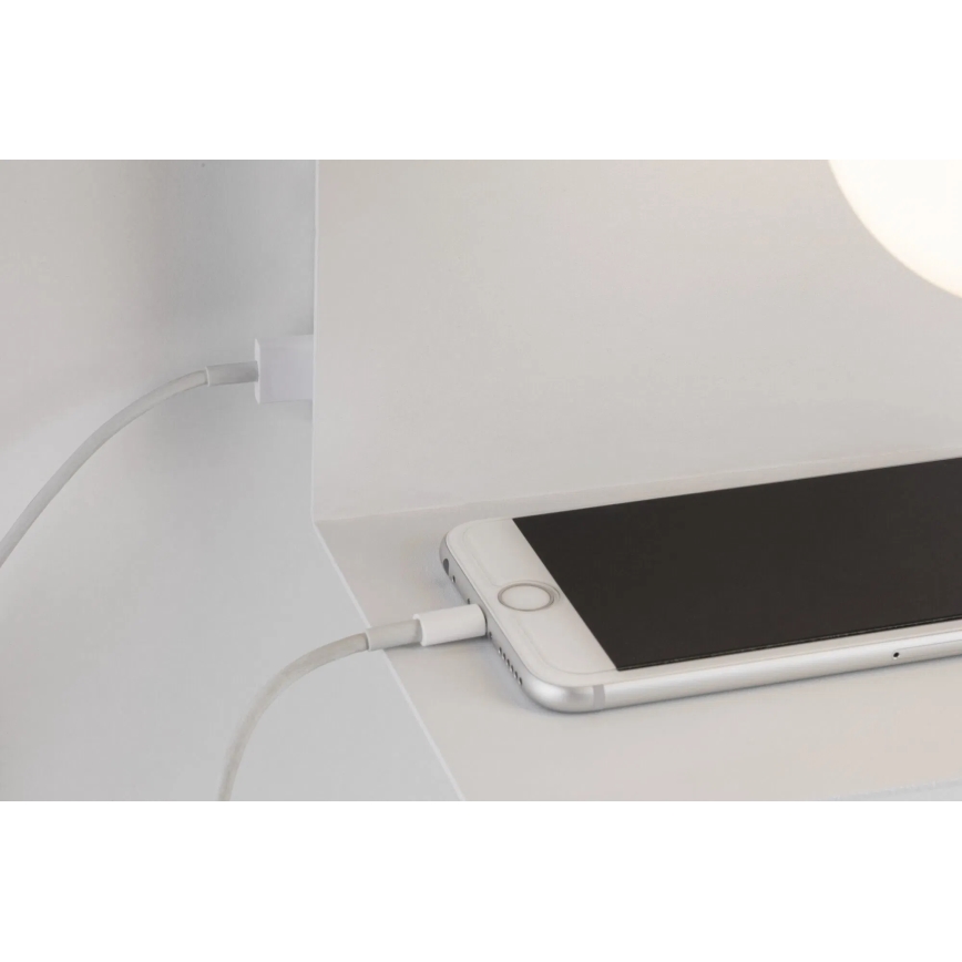 Paulmann 79812 - 1xE27/40W Lampada da parete con mensola e porta USB CALVANI 230V bianca