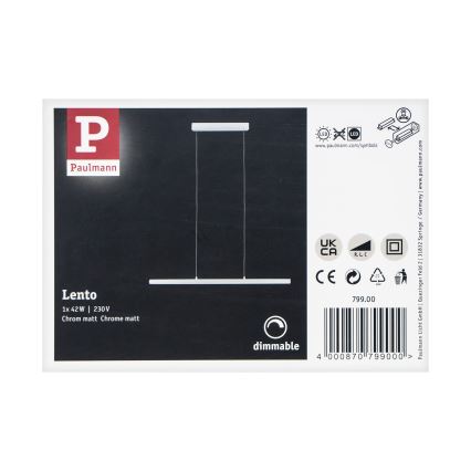 Paulmann 79900 - LED/42W Lampadario dimmerabile su filo LENTO 230V cromo opaco