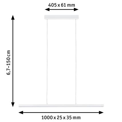 Paulmann 79901 - LED/42W Lampadario dimmerabile a sospensione con filo LENTO 230V