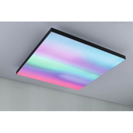 Paulmann 79913 - Plafoniera dimmerabile LED/31W RGBW LORIA 230V 3000-6500K 59,5x59,5 cm nera + telecomando