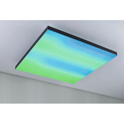 Paulmann 79913 - Plafoniera dimmerabile LED/31W RGBW LORIA 230V 3000-6500K 59,5x59,5 cm nera + telecomando