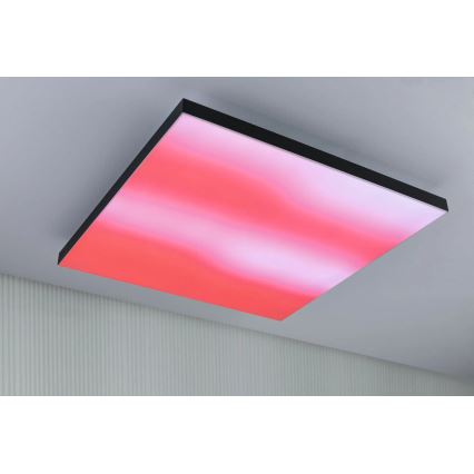 Paulmann 79913 - Plafoniera dimmerabile LED/31W RGBW LORIA 230V 3000-6500K 59,5x59,5 cm nera + telecomando