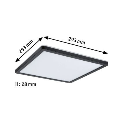 Paulmann 79921 - Pannello LED dimmerabile 16W ATRIA 230V 3000K 29,3x29,3 cm, nero