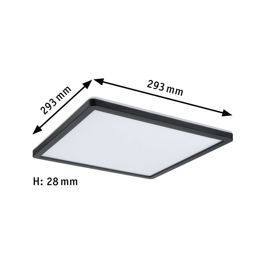 Paulmann 79921 - Pannello LED dimmerabile 16W ATRIA 230V 3000K 29,3x29,3 cm, nero