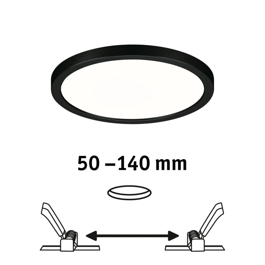 Paulmann 79965 - LED/13W IP44 Faretto da incasso dimmerabile per bagno AREO 230V Ø 17,5 cm nero