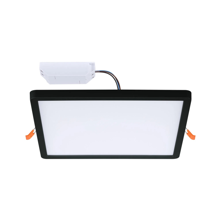 Paulmann 79967 - Faretto ad incasso dimmerabile per bagno AREO, LED 16W, IP44, 230V, 23x23 cm, nero
