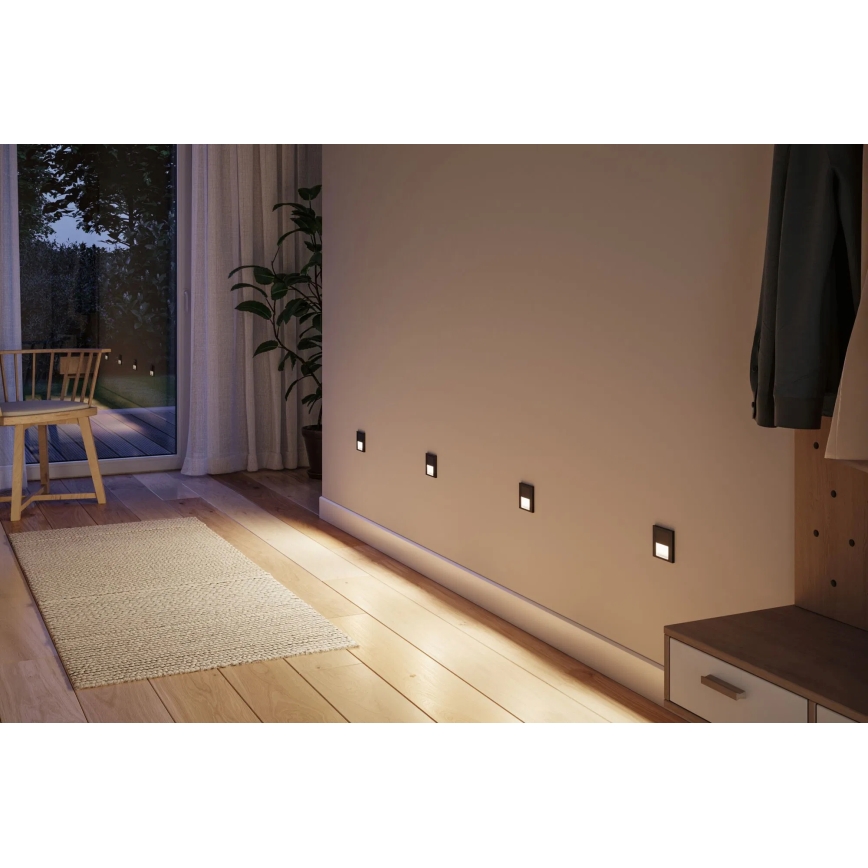 Paulmann 80004 - LED/1W Illuminazione scale con sensore TSARO 230V Lead/nero