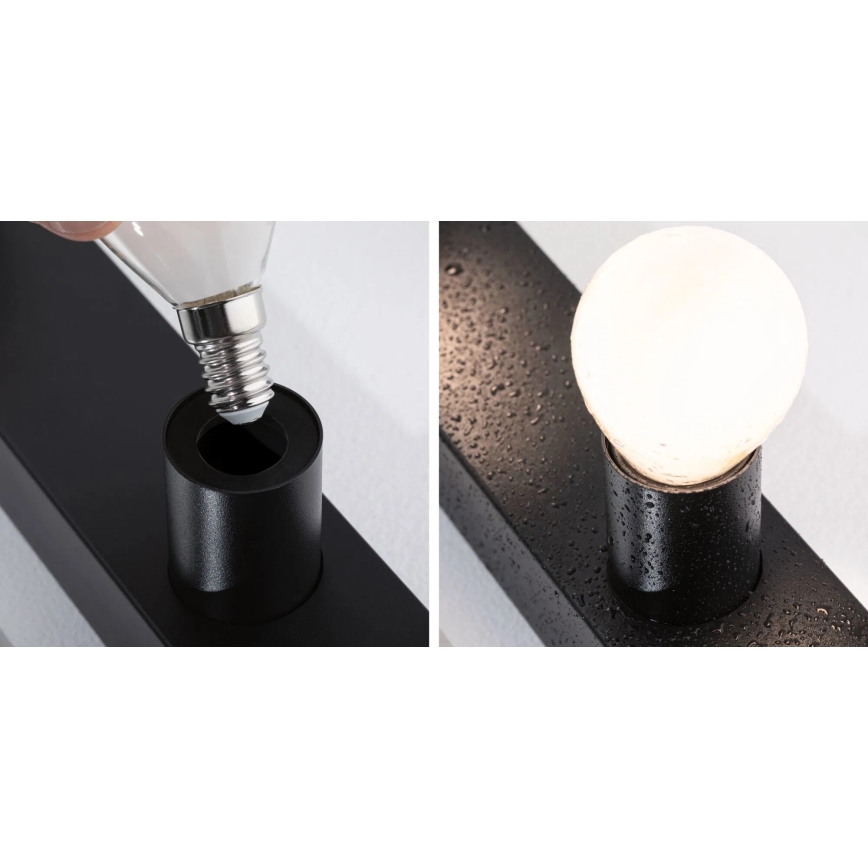 Paulmann 80099 - 4xE14/40W IP44 Lampada per specchio da bagno REGULA 230V nero