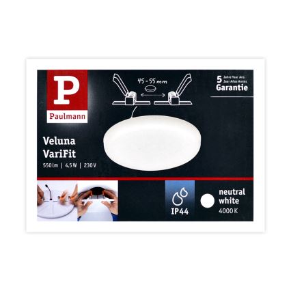 Paulmann 92390 - LED/4,5W IP44 Lampada da incasso per bagno VARIFIT 230V