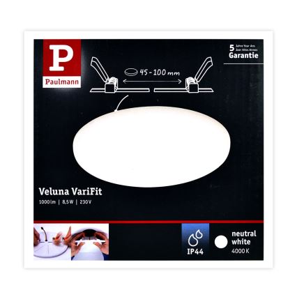 Paulmann 92391 - LED/8,5W IP44 Lampada da incasso per bagno VARIFIT 230V