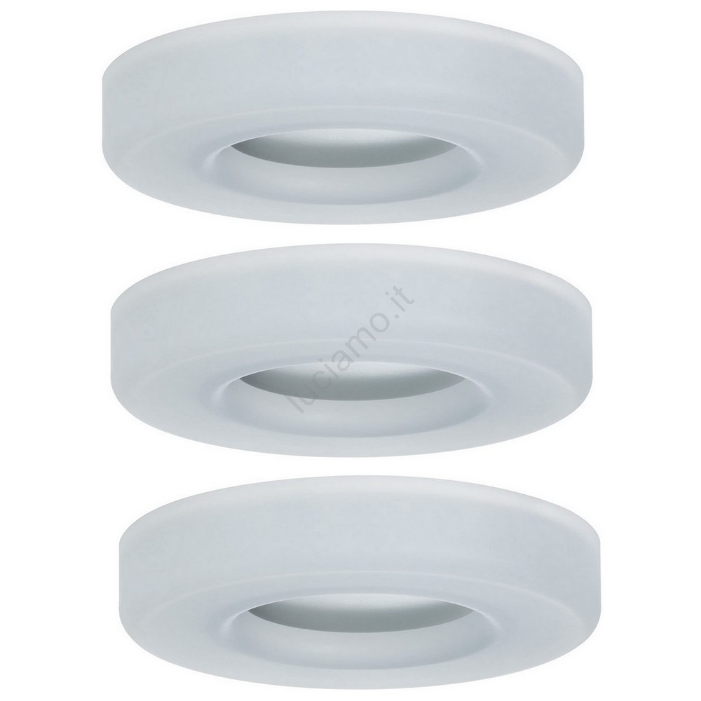 Paulmann Set 3 Faretti LED Da Incasso Choose Spot Orientabile - Bianco Opaco Alluminio, Cromo Matt, Profondità 30mm, Senza Lampadine