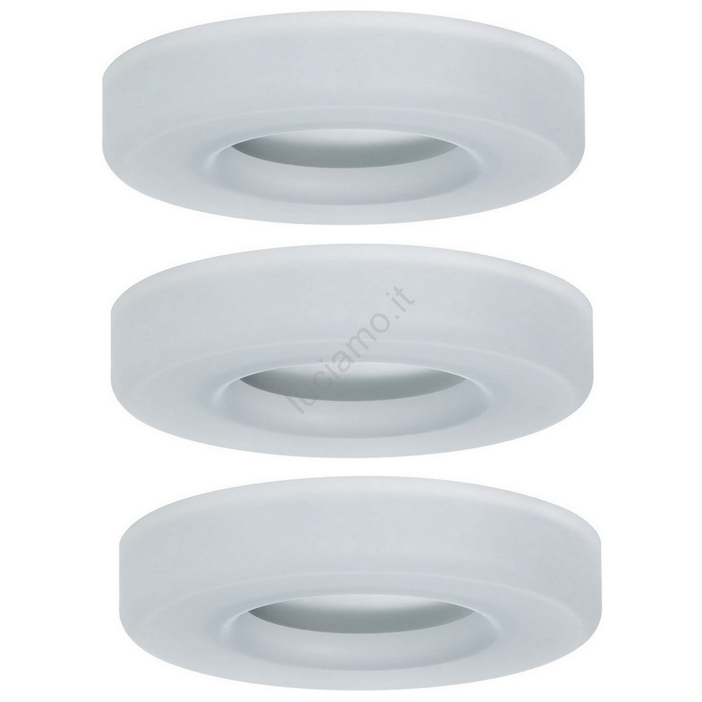 Paulmann Set 3 Faretti LED Da Incasso Choose Spot Orientabile - Bianco Opaco Alluminio, Cromo Matt, Profondità 30mm, Senza Lampadine