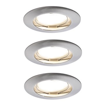 Paulmann 92827 - SET 3xLED/7W IP44 Lampada da incasso dimmerabile per bagno COIN 230V
