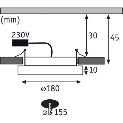 Paulmann 92946 - LED/11W IP23 Faretto da incasso per bagno AREO 230V Ø 18 cm cromo opaco