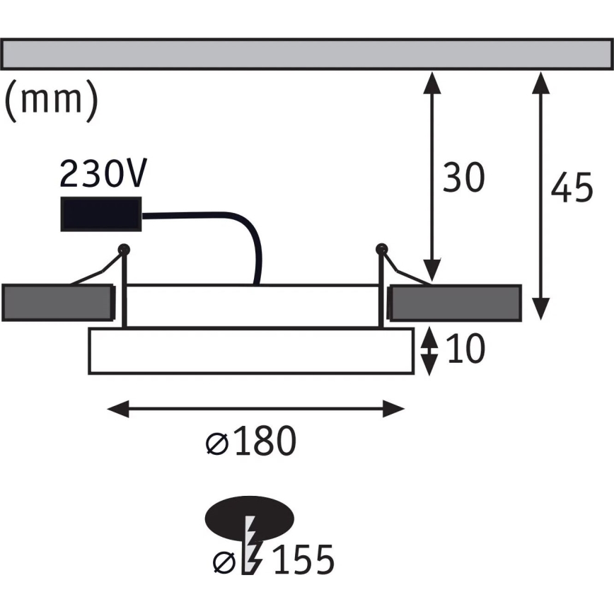 Paulmann 92946 - LED/11W IP23 Faretto da incasso per bagno AREO 230V Ø 18 cm cromo opaco