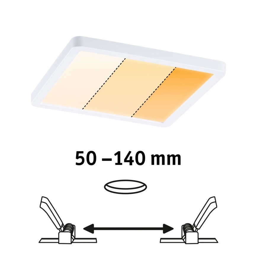 Paulmann 92993 - Lampada LED/13W IP44 da incasso per bagno AREO 230V 2000/3000/4000K 17,5x17,5 cm bianco