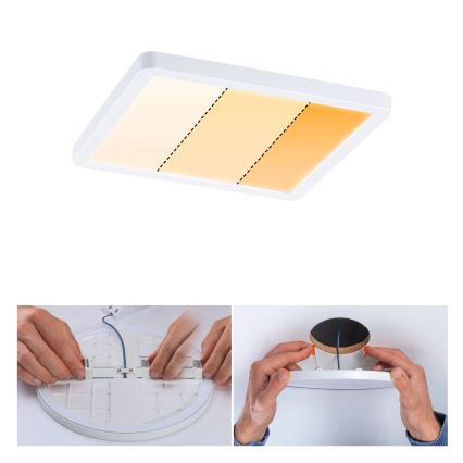 Paulmann 92993 - Lampada LED/13W IP44 da incasso per bagno AREO 230V 2000/3000/4000K 17,5x17,5 cm bianco