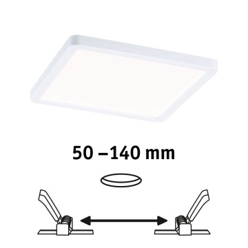 Paulmann 93059 - AREO, lampada LED dimmerabile da incasso per bagno, 13W, IP44, 230V, 17,5x17,5 cm, bianca