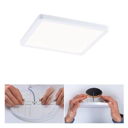 Paulmann 93059 - AREO, lampada LED dimmerabile da incasso per bagno, 13W, IP44, 230V, 17,5x17,5 cm, bianca