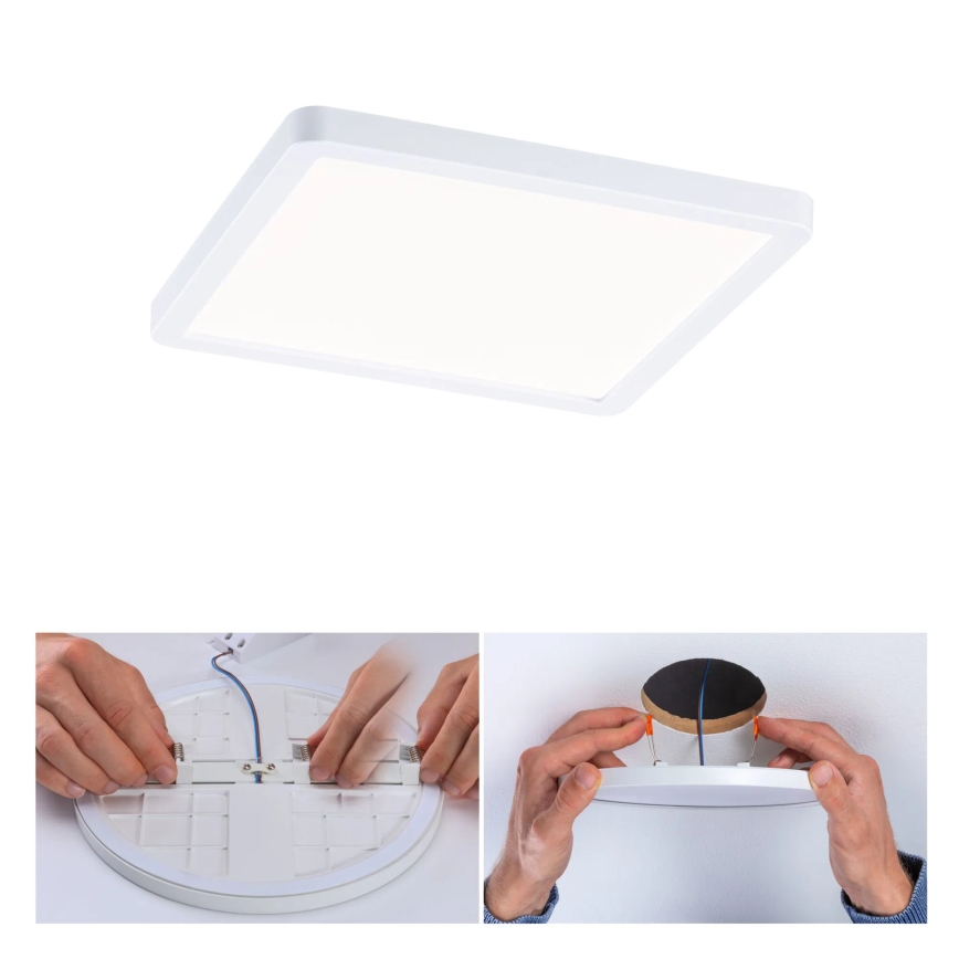 Paulmann 93059 - AREO, lampada LED dimmerabile da incasso per bagno, 13W, IP44, 230V, 17,5x17,5 cm, bianca