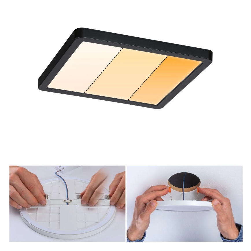 Paulmann 93101 - LED/13W IP44 Lampada da incasso per bagno AREO 230V 2000/3000/4000K 17,5x17,5 cm nero