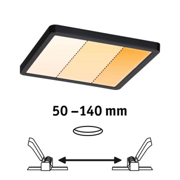 Paulmann 93101 - LED/13W IP44 Lampada da incasso per bagno AREO 230V 2000/3000/4000K 17,5x17,5 cm nero