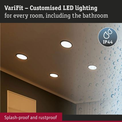 Paulmann 93102 - Faretto LED 16W IP44 dimmerabile per bagno AREO 230V 2000/3000/4000K Ø 23 cm nero